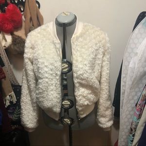 Faux Fur zip up jacket Charlotte Russe